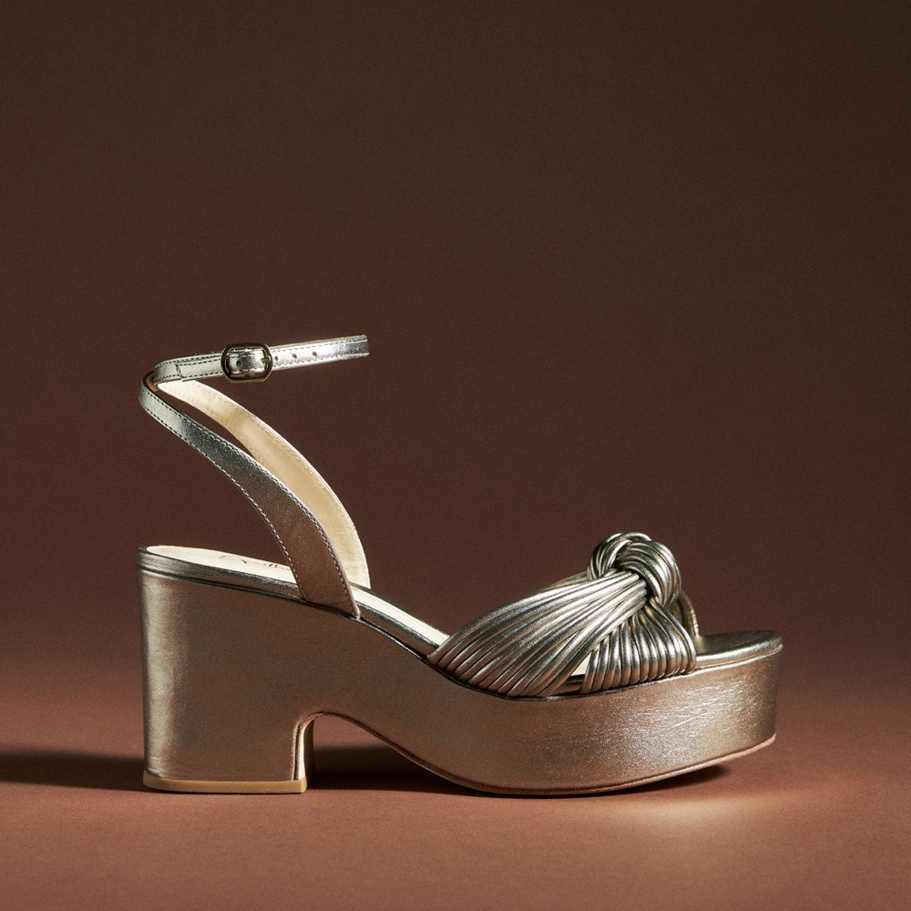 Anthropologie Guilhermina Knotted Platform Heels